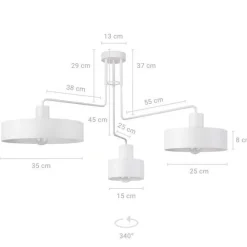 Sigma Retro Stehlampe Metall Weiß 2-flammig Lesen 169 cm hoch* Stehlampen|Wohnzimmerlampen