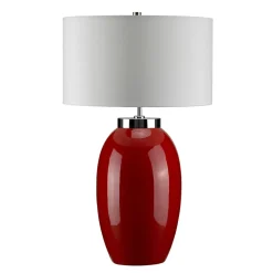 Elstead Retro Tischlampe THALIE Rot Porzellan H:70cm Lampe