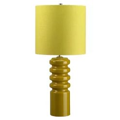 Elstead Retro Tischleuchte Keramik Stoff in Limette SILUETA* Tischlampen|Schlafzimmer Lampen