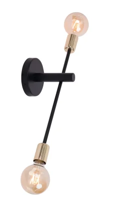 New Sigma Retro Wandlampe Metall Gold Schwarz T:17 cm elegant