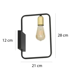 Online Emibig Retro Wandleuchte Schwarz Gold für E27 Metall Wandlampe