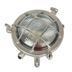 Lido Rostfreie Schiffslampe SERIFOS Messing Riffelglas