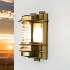 Online Lido Rostfreie Wandleuchte Außen Echt-Messing GRACIA