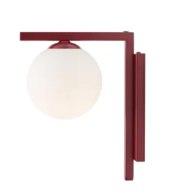 ALDEX Rote Wandleuchte Glas Metall Kugel T:24 cm blendarm* Wandleuchten|Badezimmer Lampe