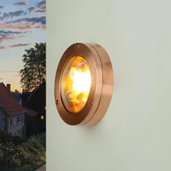 Sale Lido Runde Außenleuchte Kupfer aus Messing G9 Ø14cm