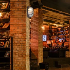 Steinhauer Runde Deckenlampe Braun Riffelglas Metall E27 Bullauge* Deckenleuchten|Badezimmer Lampe