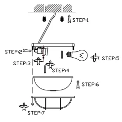 Steinhauer Runde Deckenlampe Braun Riffelglas Metall E27 Bullauge* Deckenleuchten|Badezimmer Lampe