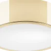 Lamkur Runde Deckenlampe Glas E27 Ø26 cm blendarm in Gold* Wohnzimmerlampen|Metall Lampen