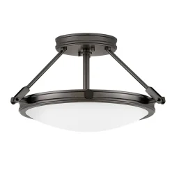Sale Elstead Runde Deckenlampe Metall Glas Ø 42 cm Schwarz Weiß 3x E14