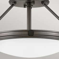 Sale Elstead Runde Deckenlampe Metall Glas Ø 42 cm Schwarz Weiß 3x E14