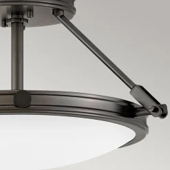 Sale Elstead Runde Deckenlampe Metall Glas Ø 42 cm Schwarz Weiß 3x E14