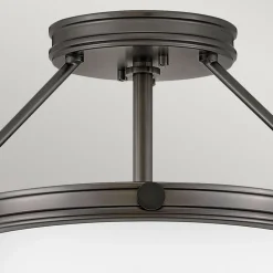 Sale Elstead Runde Deckenlampe Metall Glas Ø 42 cm Schwarz Weiß 3x E14