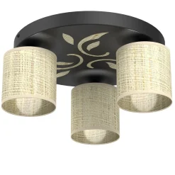 Sale Luminex Runde Deckenlampe Rattan Metall Schwarz Ø35 cm blendarm