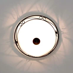 Easylight Runde Deckenlampe Rustikal Ø47cm Glas ATHEN* Glaslampen|Holzlampen