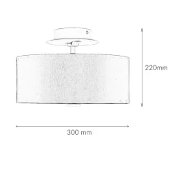 Sollux Runde Deckenlampe Schwarz Ø 30 cm blendarm Stoff Glas* Wohnzimmerlampen|Stofflampen