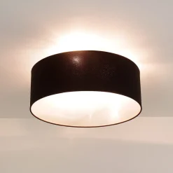 Online Duolla Runde Deckenlampe Stoff Ø50cm Braun blendarm