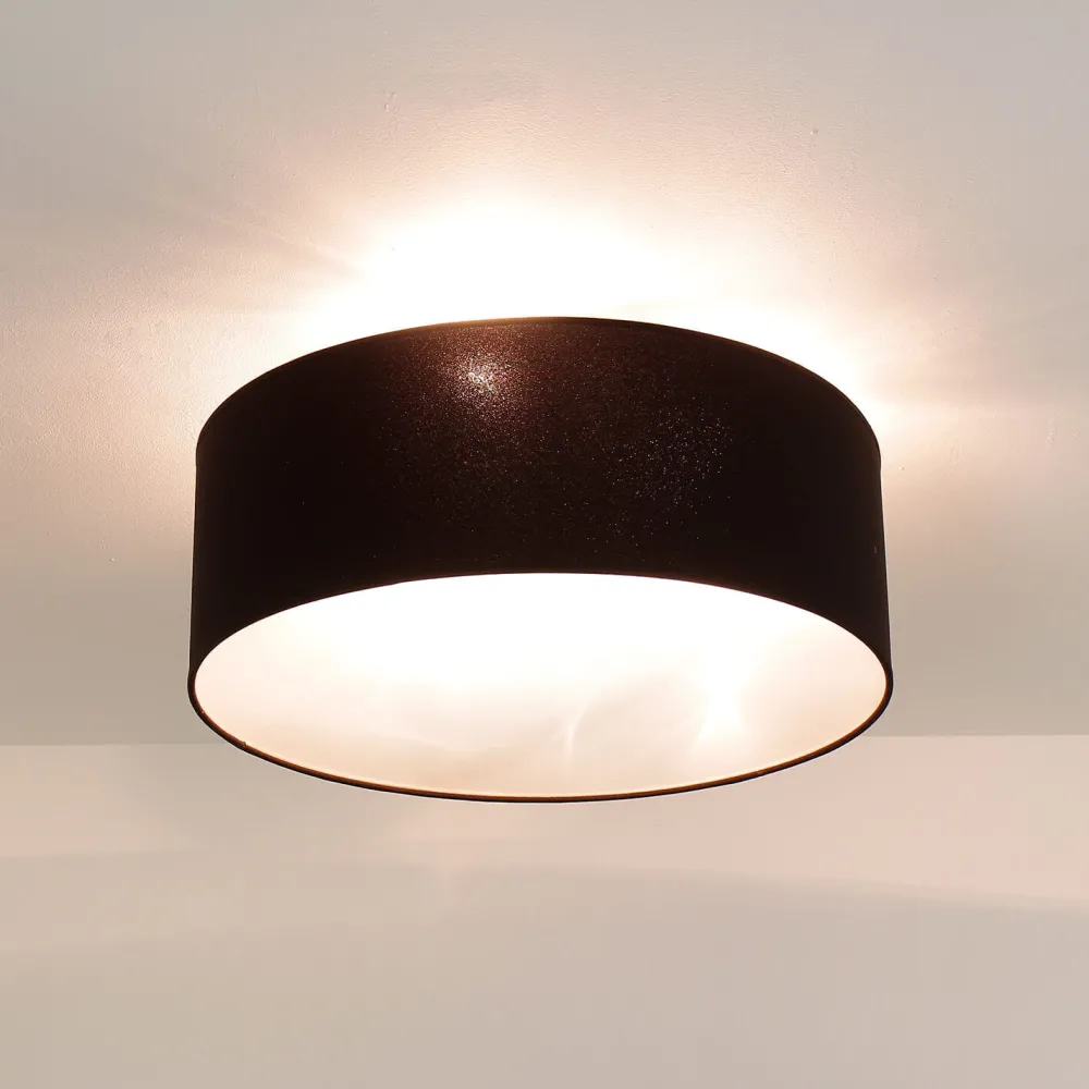 Online Duolla Runde Deckenlampe Stoff Ø50cm Braun blendarm