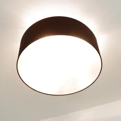 Online Duolla Runde Deckenlampe Stoff Ø50cm Braun blendarm