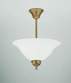 Berliner Messingleuchten Runde Deckenleuchte Berliner Messing Glas E27 Ø35 cm* Bürolampen|Wohnzimmerlampen