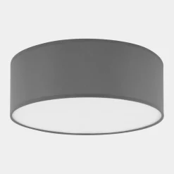 TK Lighting Runde Deckenleuchte Grau Stoff Ø 45 cm Wohnzimmer* Deckenleuchten|Flurlampen