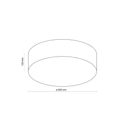 TK Lighting Runde Deckenleuchte Grau Stoff Ø 45 cm Wohnzimmer* Deckenleuchten|Flurlampen