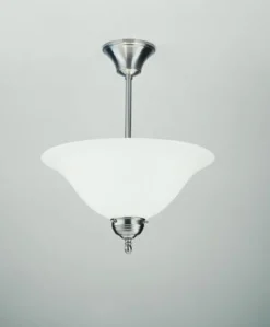Berliner Messingleuchten Runde Deckenleuchte in Nickel Messing Glas E27 Ø35 cm* Bürolampen|Wohnzimmerlampen