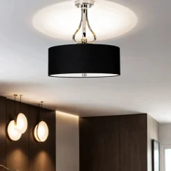 Elstead Runde Deckenleuchte LED Schwarz Chrom IP44 Badezimmer* Wohnzimmerlampen|Designerlampen