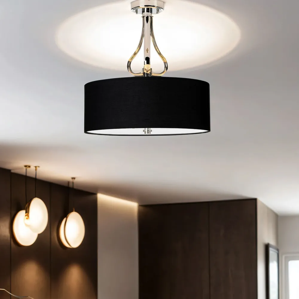 Elstead Runde Deckenleuchte LED Schwarz Chrom IP44 Badezimmer* Wohnzimmerlampen|Designerlampen