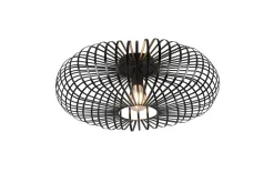 Sale Trio Reality Runde Deckenleuchte Metall Schwarz E27 Ø50 cm Industrie