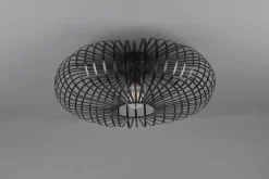 Sale Trio Reality Runde Deckenleuchte Metall Schwarz E27 Ø50 cm Industrie