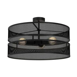 Best Luminex Runde Deckenleuchte Metall Schwarz E27 Ø55 cm Industrie