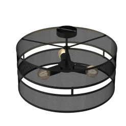 Best Luminex Runde Deckenleuchte Metall Schwarz E27 Ø55 cm Industrie