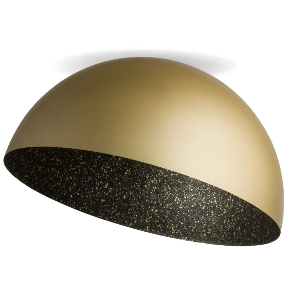 Sigma Runde Deckenleuchte Metall Schwarz Gold E27 Ø35 cm* Deckenleuchten|Flurlampen