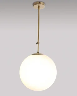 New Giovanni Battista Runde Deckenleuchte MUSA Glas Echt-Messing verstellbar