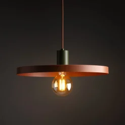 TK Lighting Runde Hängelampe E27 Ø40 cm Vintage Braun Ziegelrot* Hängelampen|Bürolampen
