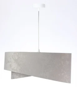 Hot BPS Koncept Runde Hängelampe E27 D: 50 cm Grau Gold Silber Stoffschirm