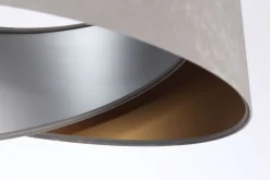 Hot BPS Koncept Runde Hängelampe E27 D: 50 cm Grau Gold Silber Stoffschirm