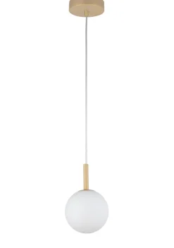 Sigma Runde Hängelampe Glas Kugel Metall Gold G9 Ø14 cm* Hängelampen|Esszimmer Lampen