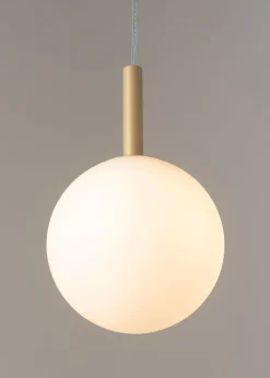 Sigma Runde Hängelampe Glas Kugel Metall Gold G9 Ø14 cm* Hängelampen|Esszimmer Lampen