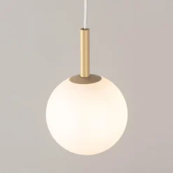 Sigma Runde Hängelampe Glas Kugel Metall Gold G9 Ø14 cm* Hängelampen|Esszimmer Lampen