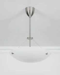 Hot Berliner Messingleuchten Runde Hängelampe Glas Messing in Nickel G9 inkl. Ø40 cm