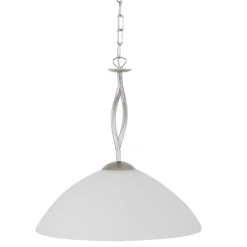 Steinhauer Runde Hängelampe Glas Metall Ø45 cm E27 gemütlich* Hängelampen|Bürolampen