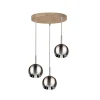 Spot Light Runde Hängelampe Holz Eiche Metall mit LED 3-flmg* Hängelampen|Esszimmer Lampen