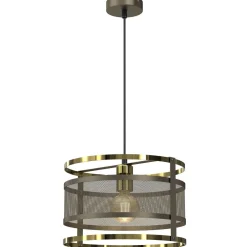 Sale Luminex Runde Hängelampe in Titanium Gold Ø30 cm Loft stylisch