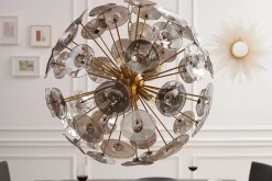 Outlet Invicta Interior Runde Hängelampe Kugel Glas Metall 5-flammig in Gold