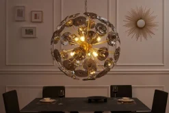 Outlet Invicta Interior Runde Hängelampe Kugel Glas Metall 5-flammig in Gold