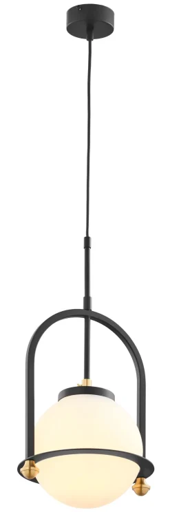 Jupiter Runde Hängelampe Metall Glas E27 Ø23 cm in Schwarz* Bürolampen|Schlafzimmer Lampen