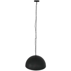 Steinhauer Runde Hängelampe Metall in Schwarz Gold 50 cm Modern