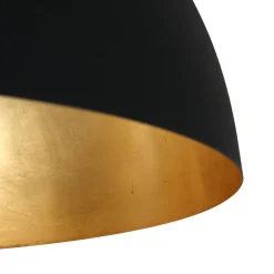 Steinhauer Runde Hängelampe Metall in Schwarz Gold 50 cm Modern