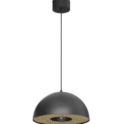 Outlet Luminex Runde Hängelampe Metallschirm Schwarz Ø35 cm E27 Loft